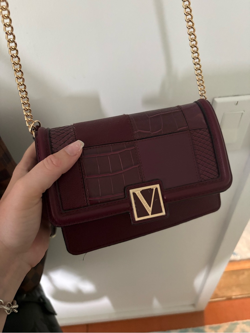 Victoria secret Burgundy Patchwork Crossbody Bag